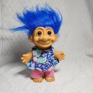 Russ Troll "Hawaiian Shirt with Pink Shorts" Blue Hair